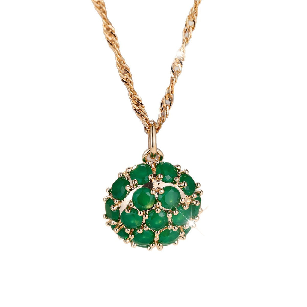 Exquisite Green Jade Diamond Necklace