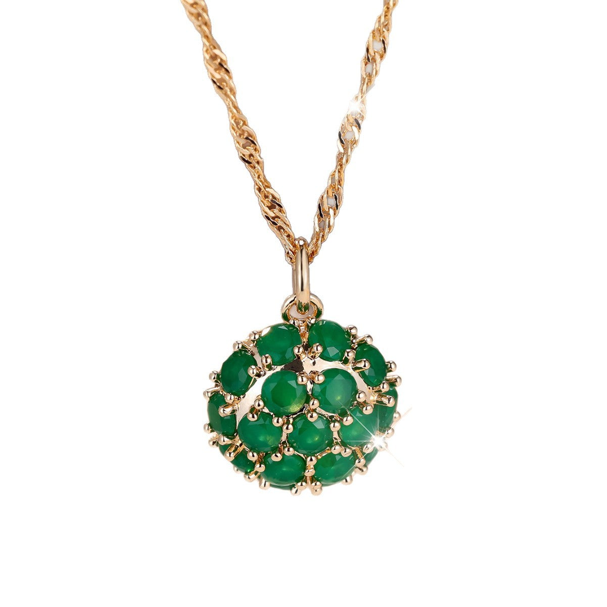 Exquisite Green Jade Diamond Necklace