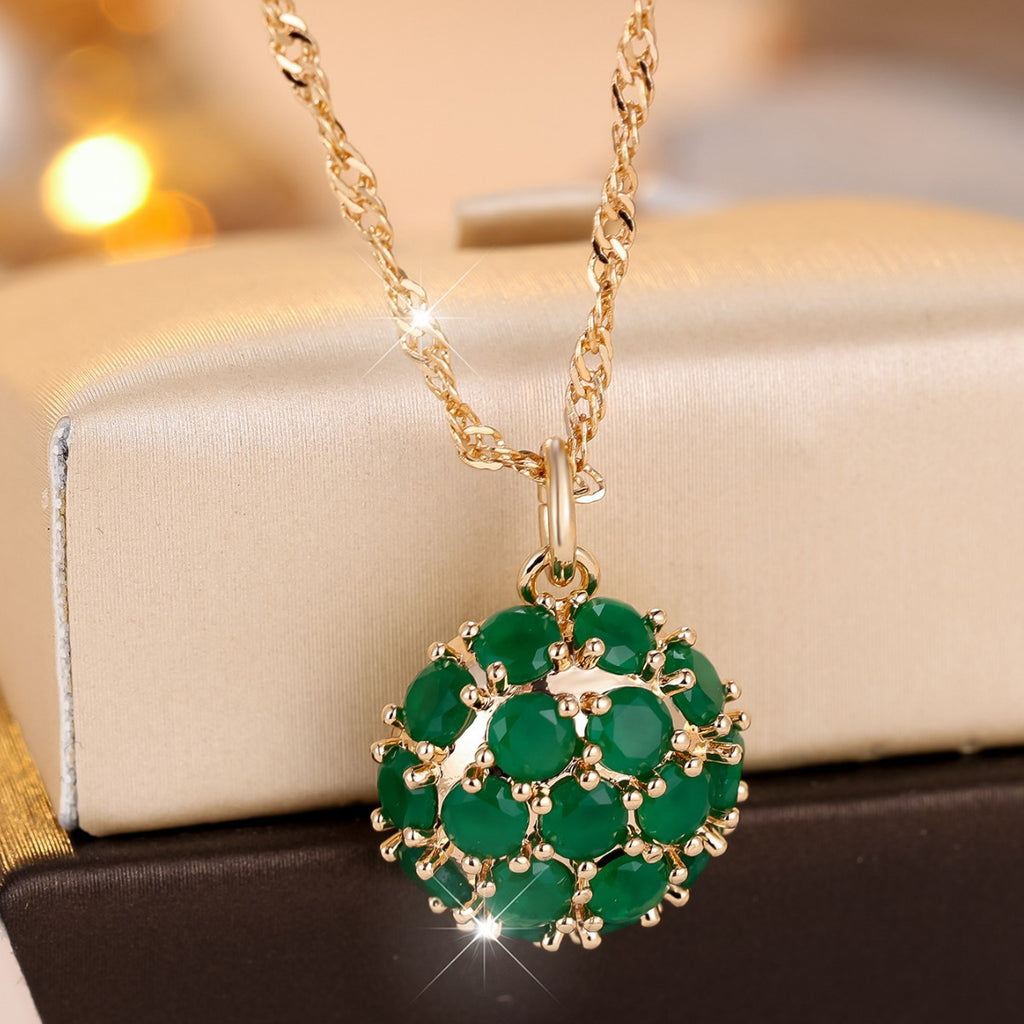 Exquisite Green Jade Diamond Necklace
