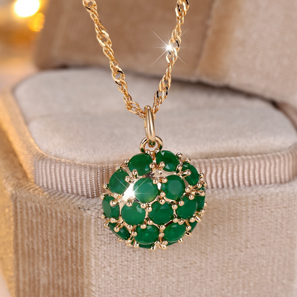 Exquisite Green Jade Diamond Necklace