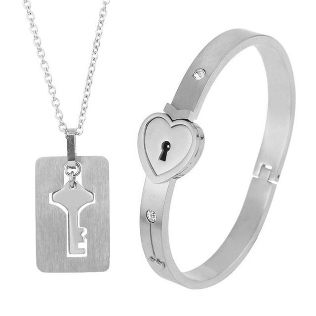 Love Lock Couple Bracelets and Necklaces