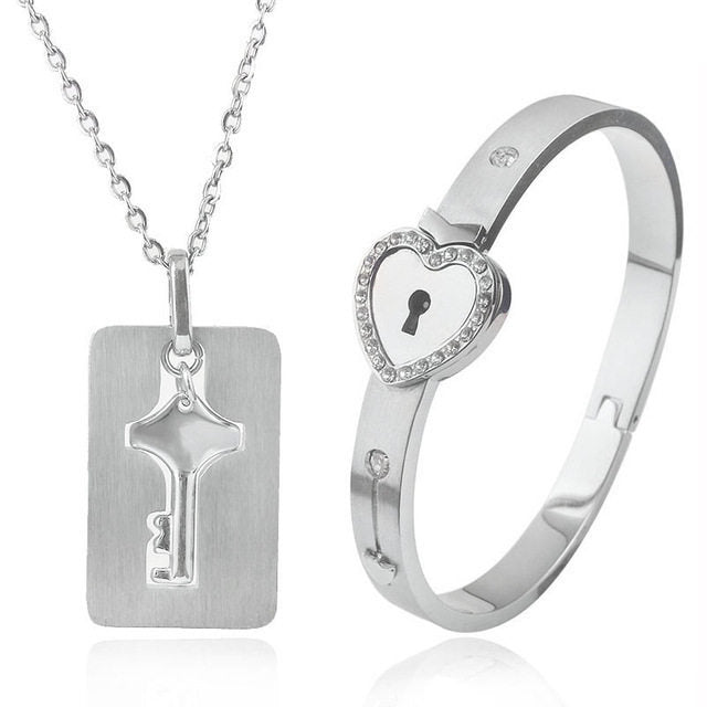 Love Lock Couple Bracelets and Necklaces