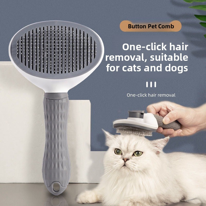 Self Cleaning Pet Comb for Long Haired Cats and Dogs