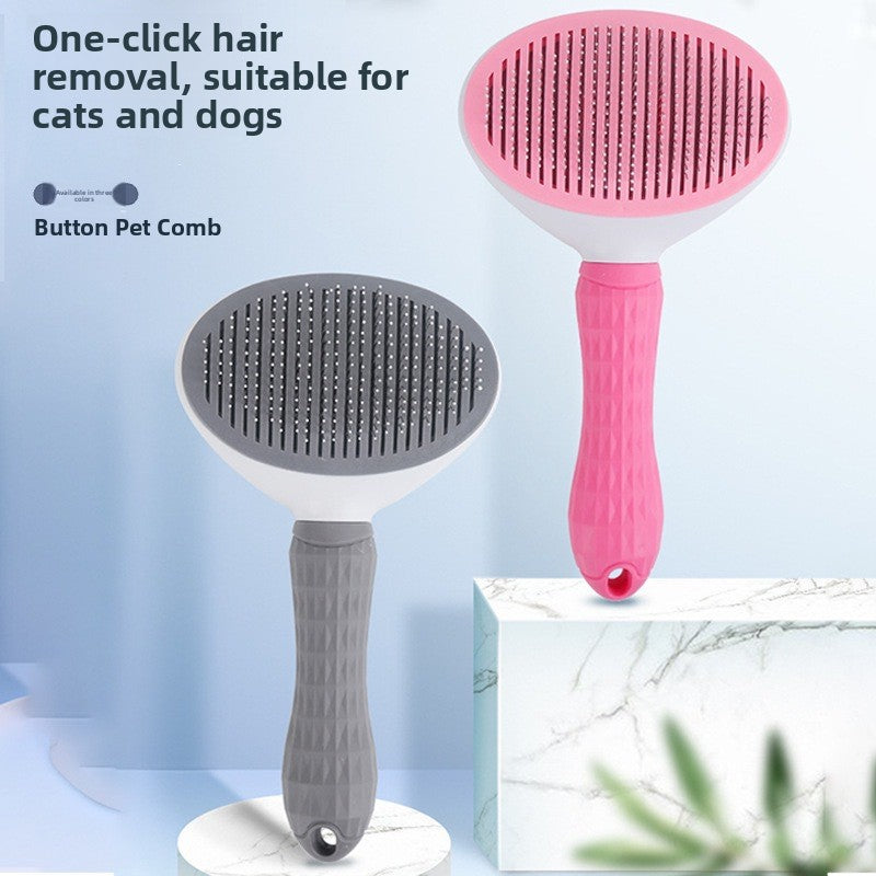 Self Cleaning Pet Comb for Long Haired Cats and Dogs