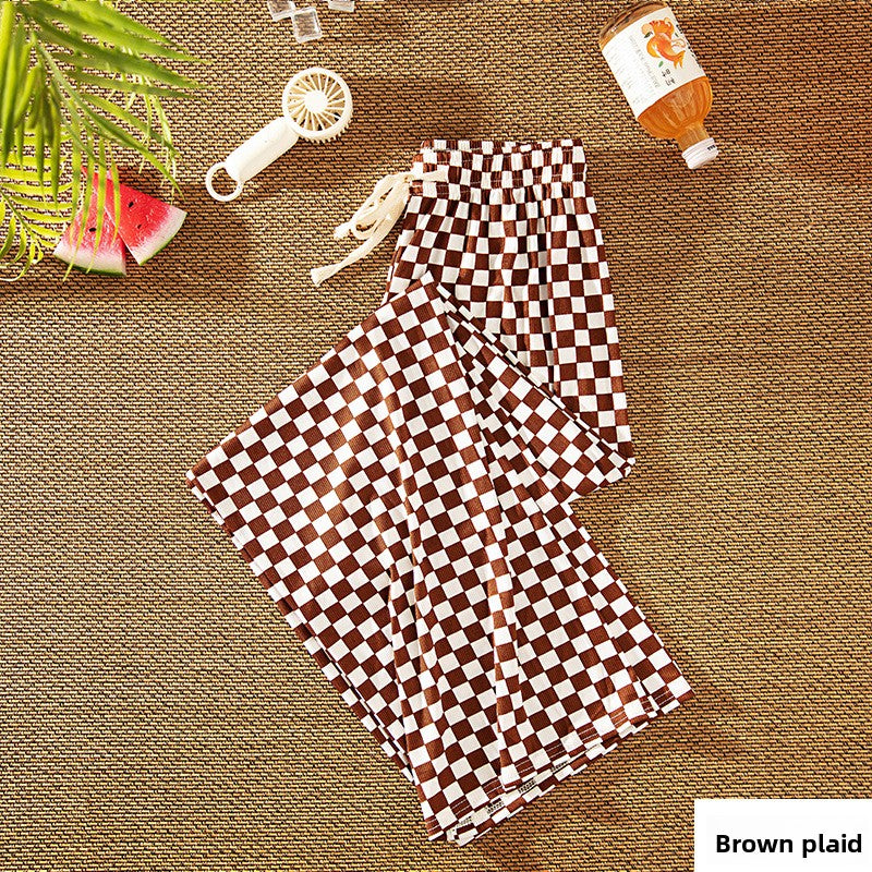 Plaid Wide Leg High Waist Pants