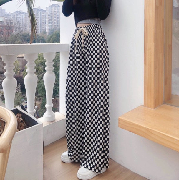 Plaid Wide Leg High Waist Pants