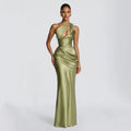Satin Asymmetric Evening Gown