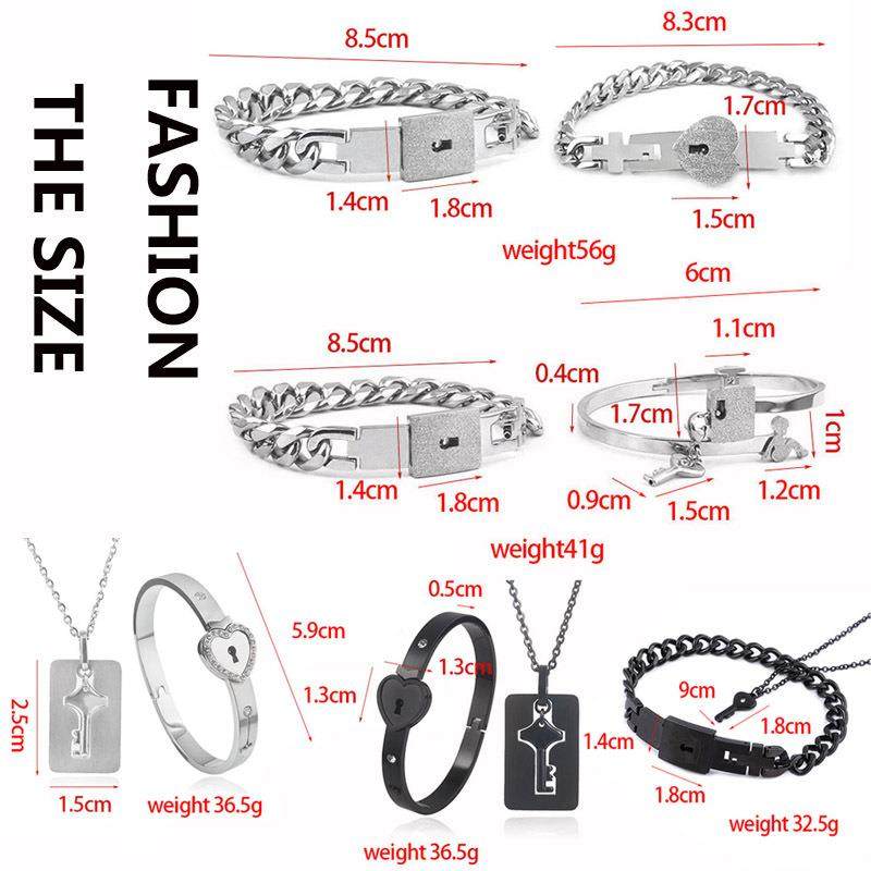 Love Lock Couple Bracelets and Necklaces
