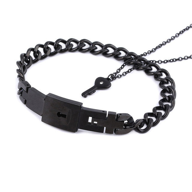 Love Lock Couple Bracelets and Necklaces