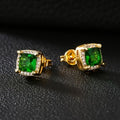 Gold Plated Square Sugar Cube Earrings