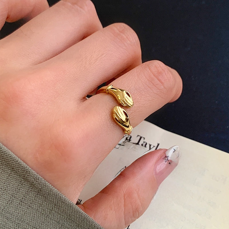 Vintage Geometric Embrace Opening Ring