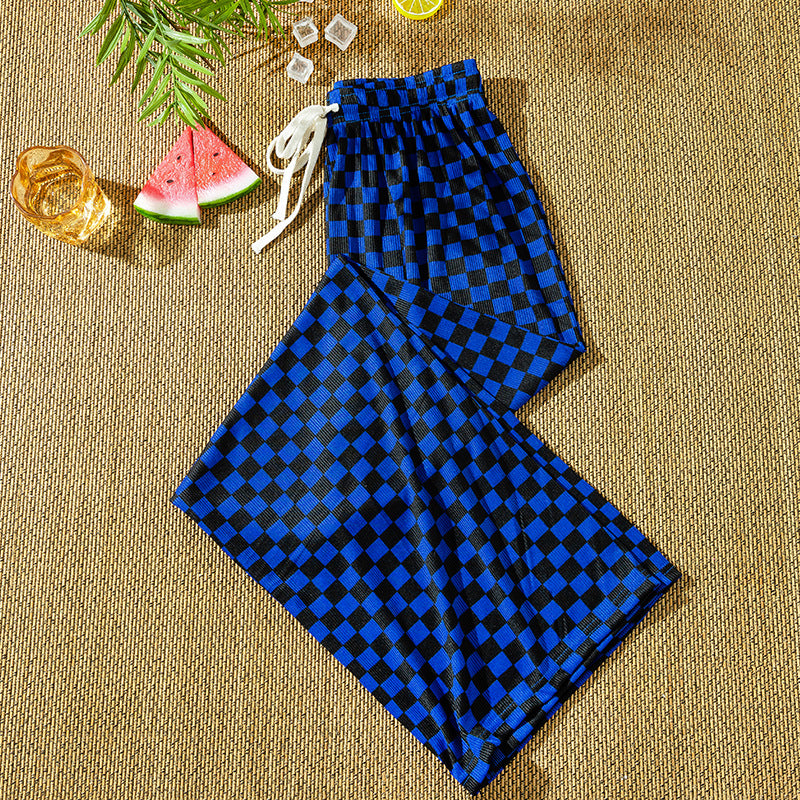 Plaid Wide Leg High Waist Pants