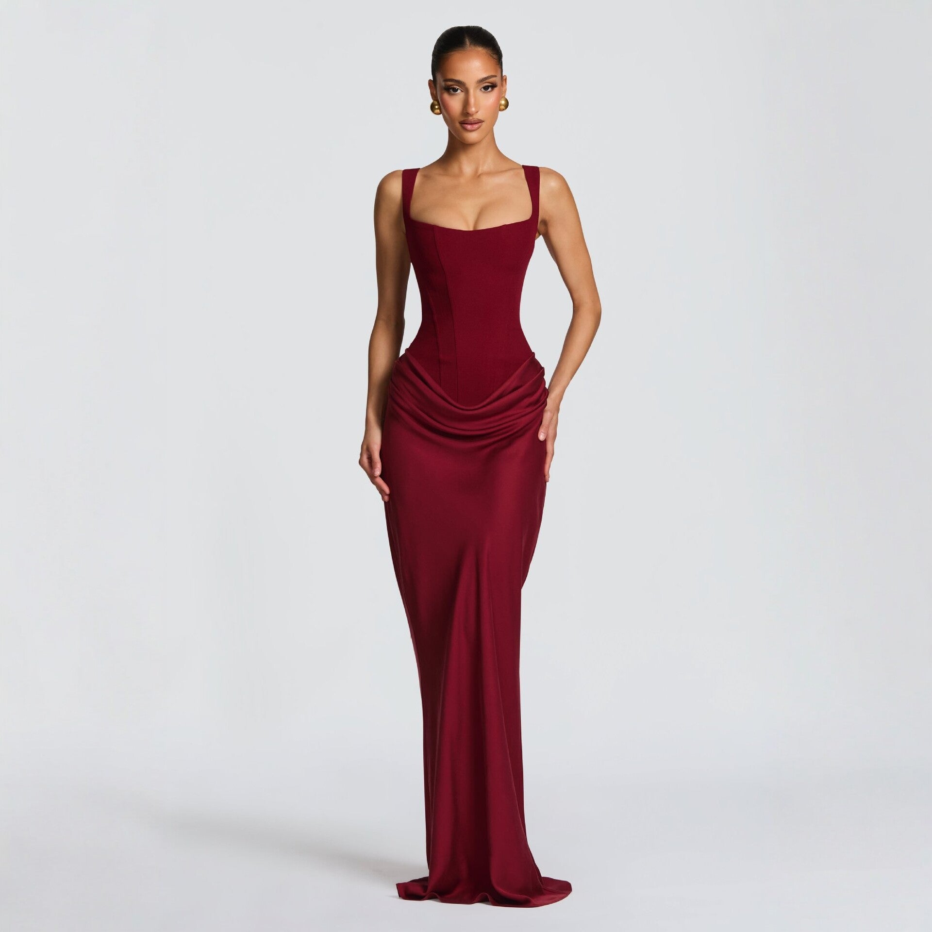 Slim Fit Bodycon Dress with Square Neck